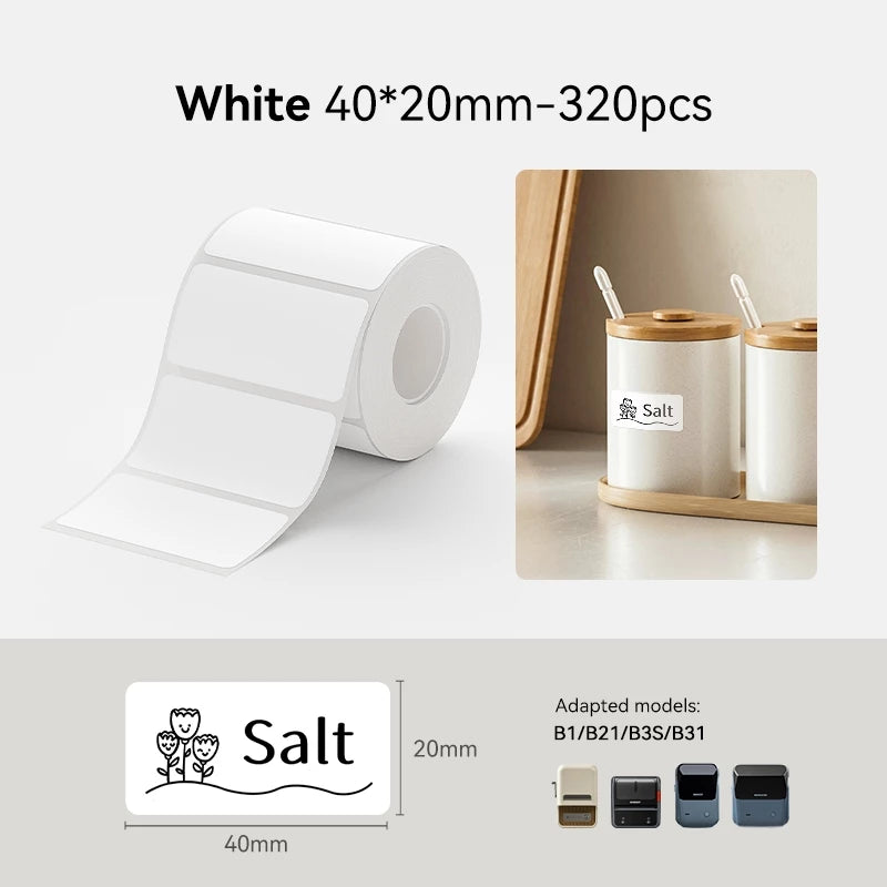 Etiqueta NIIMBOT B21/B1/B3S Papel Autocolante De Rótulo Branco