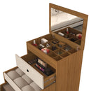 Penteadeira Olivia 3 Gavetas Banqueta Embutida com Rodizios