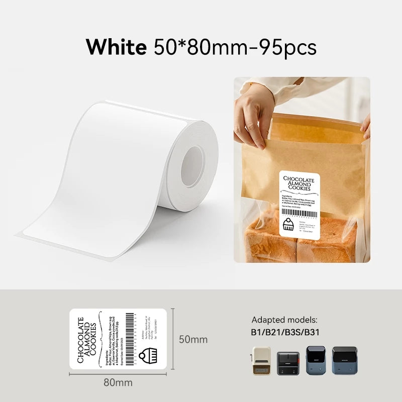 Etiqueta NIIMBOT B21/B1/B3S Papel Autocolante De Rótulo Branco