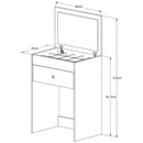 Penteadeira Olivia 3 Gavetas Banqueta Embutida com Rodizios