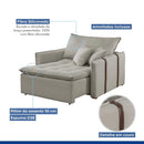 Poltrona Cama 110cm Detroid Yescasa Linho Gelo