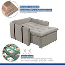 Poltrona Cama 110cm Detroid Yescasa Linho Gelo