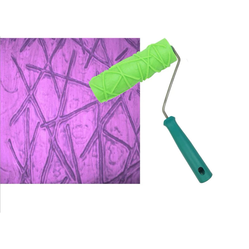 Rolo Textura Decorativa de Borracha C/Suporte Desenhos Diversos