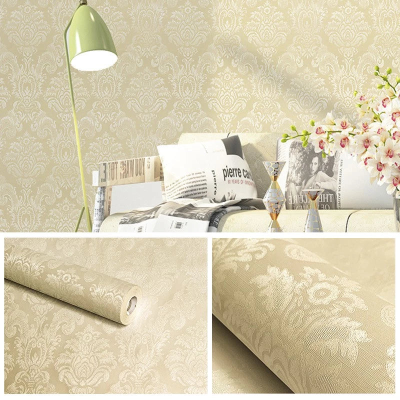 Papel De Parede Autoadesivo De 10M Pvc Padrão De Linho