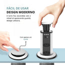 Torre Tomada Retrátil 3 Entradas + Usb Tipo C Embutir Deslizante Bivolt