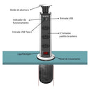 Torre Tomada Retrátil 3 Entradas + Usb Tipo C Embutir Deslizante Bivolt