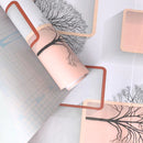 Papel De Parede Roxo moldura quadrada 3d e árvore Decoraçao Vinilico Tamanho 5m*45cm