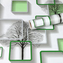 Papel De Parede Roxo moldura quadrada 3d e árvore Decoraçao Vinilico Tamanho 5m*45cm