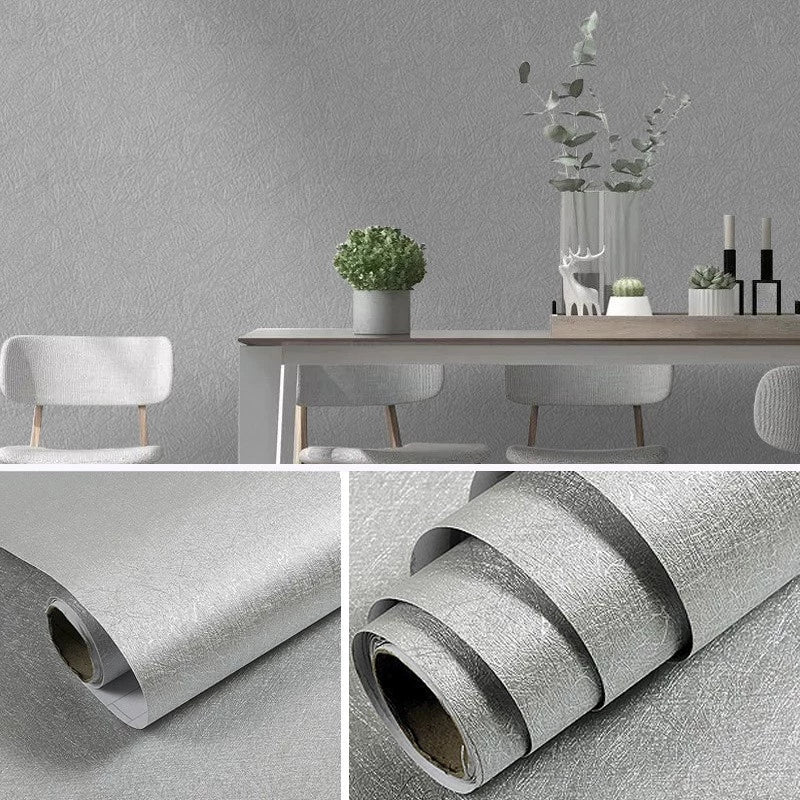 Papel De Parede Autoadesivo De 10M Pvc Padrão De Linho