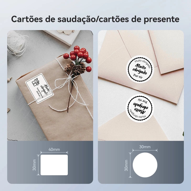 Etiqueta NIIMBOT B21/B1/B3S Papel Autocolante De Rótulo Branco