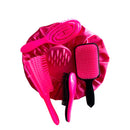 Kit 05 Escova Flex com Raquete Fashion Escova Mágica Massageador de Silicone e Touca de Cetim