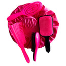 Kit 05 Escova Flex com Raquete Fashion Escova Mágica Massageador de Silicone e Touca de Cetim