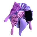 Kit 05 Escova Flex com Raquete Fashion Escova Mágica Massageador de Silicone e Touca de Cetim