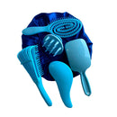 Kit 05 Escova Flex com Raquete Fashion Escova Mágica Massageador de Silicone e Touca de Cetim